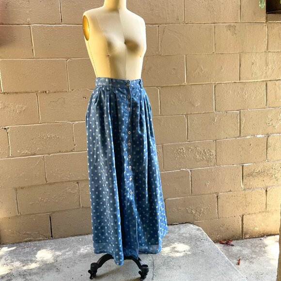 Unique home sewn button front maxi skirt - Picture 1 of 7